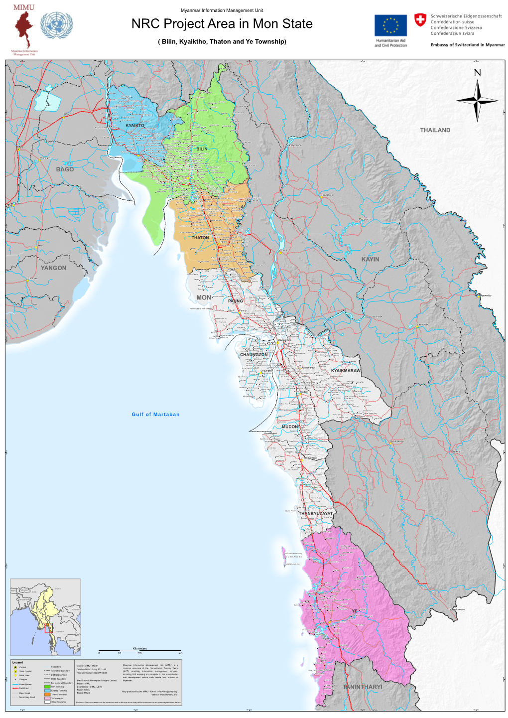 NRC Project Area in Mon State ( Bilin, Kyaiktho, Thaton and Ye Township) (!