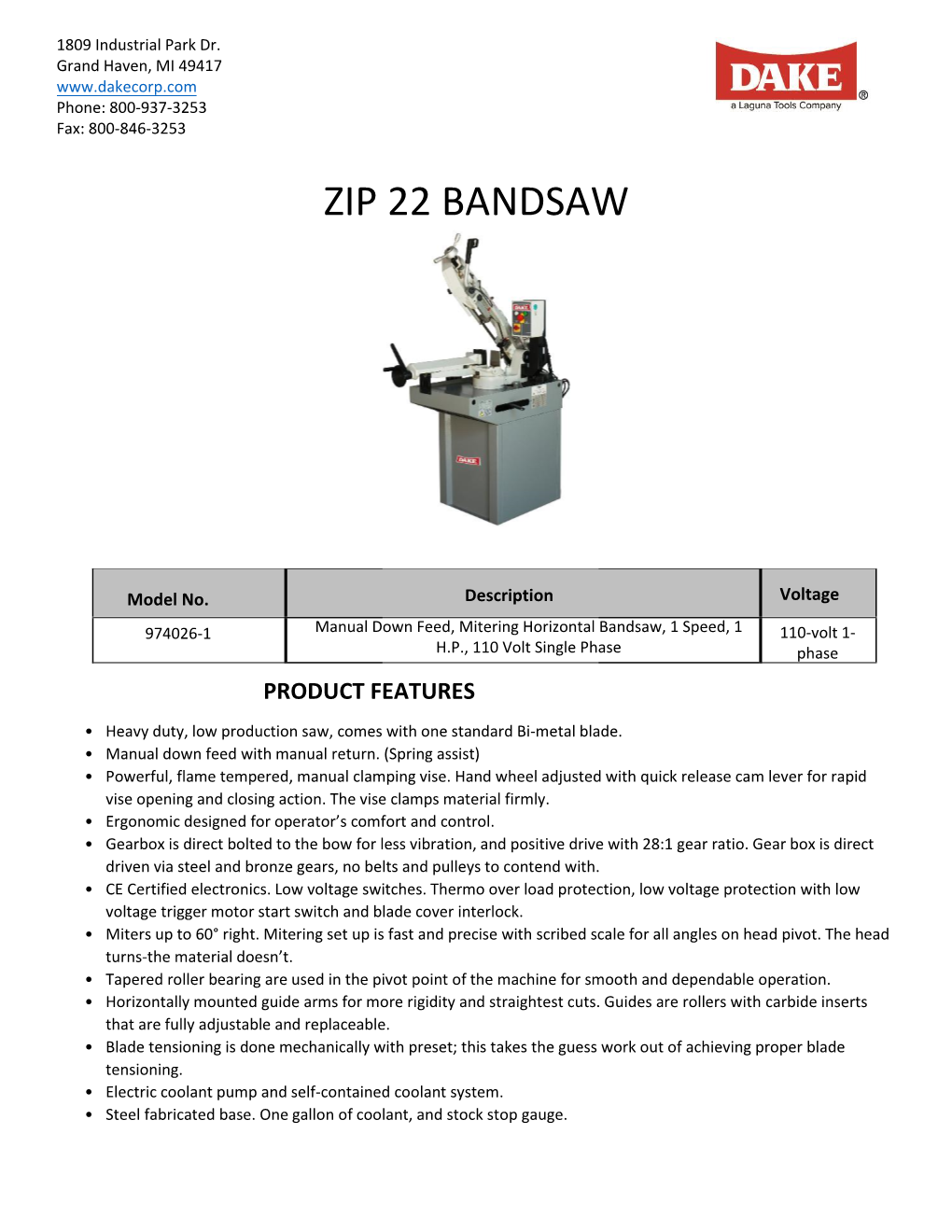 Zip 22 Bandsaw