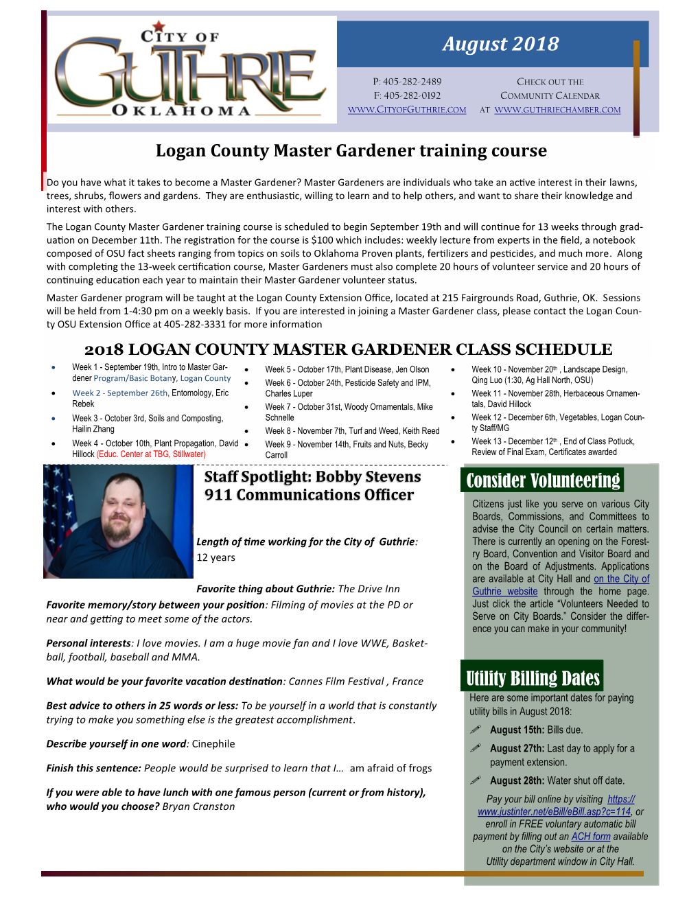 Logan County Master Gardener Training Course