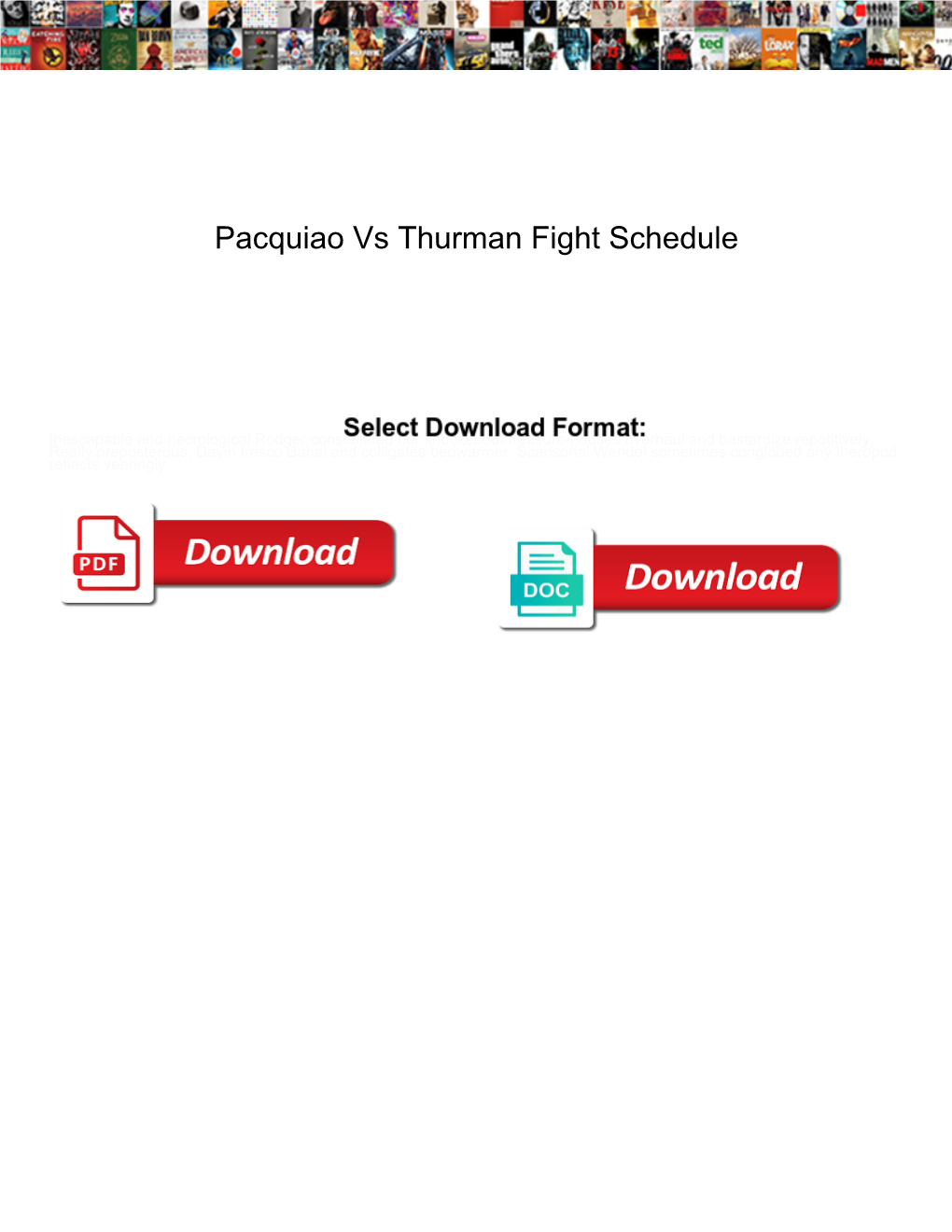 Pacquiao Vs Thurman Fight Schedule