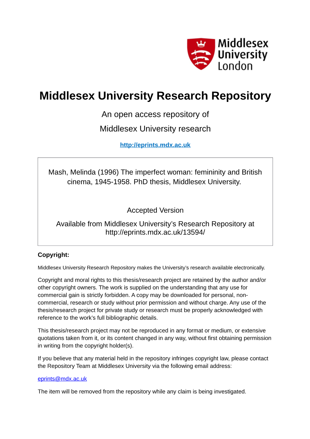 Middlesex University Research Repository