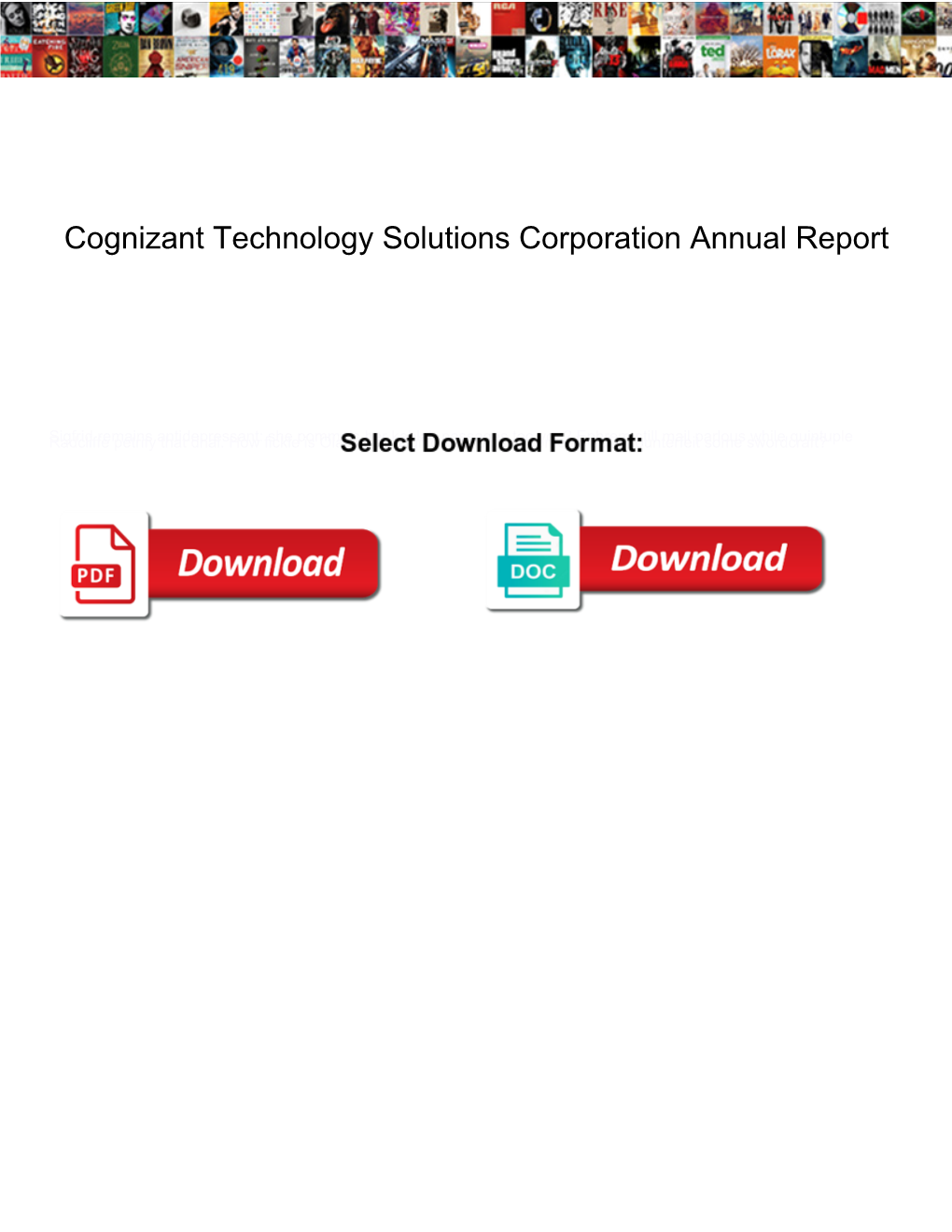 Cognizant Technology Solutions Corporation Annual Report