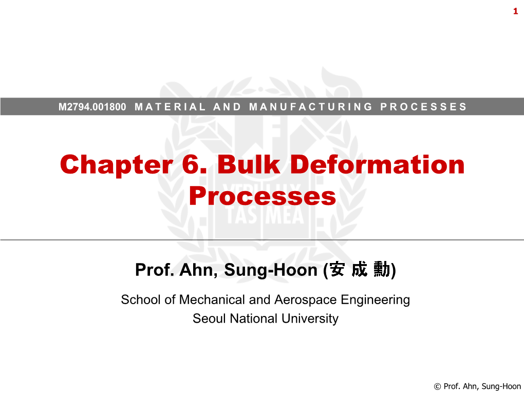 Chapter 6. Bulk Deformation Processes