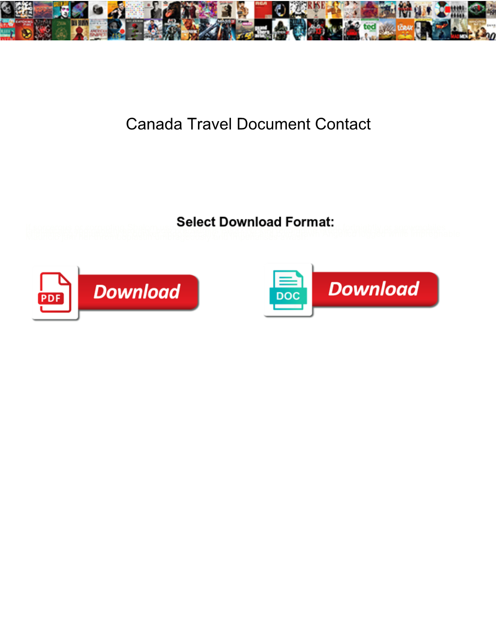 Canada Travel Document Contact