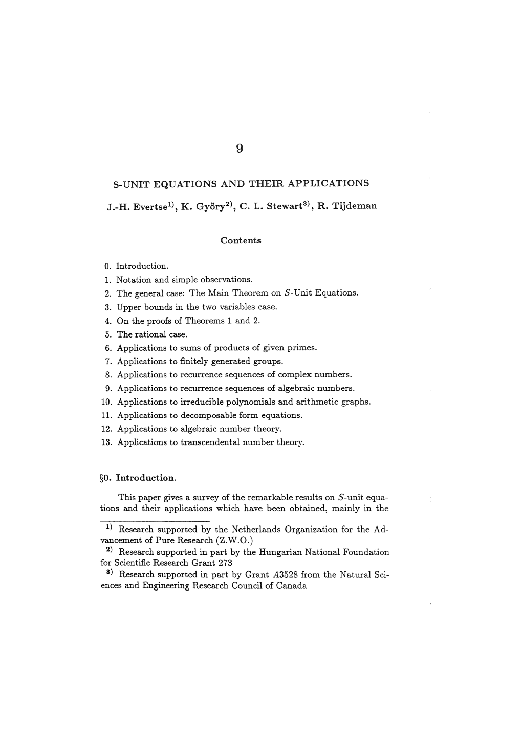 S-Unit Equations and Their Applications J