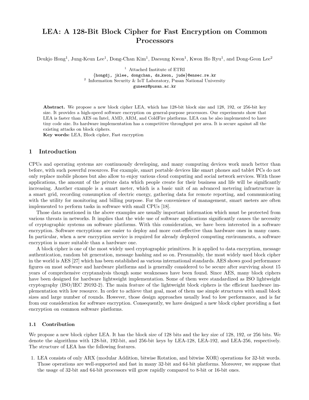 A 128-Bit Block Cipher for Fast Encryption on Common Processors