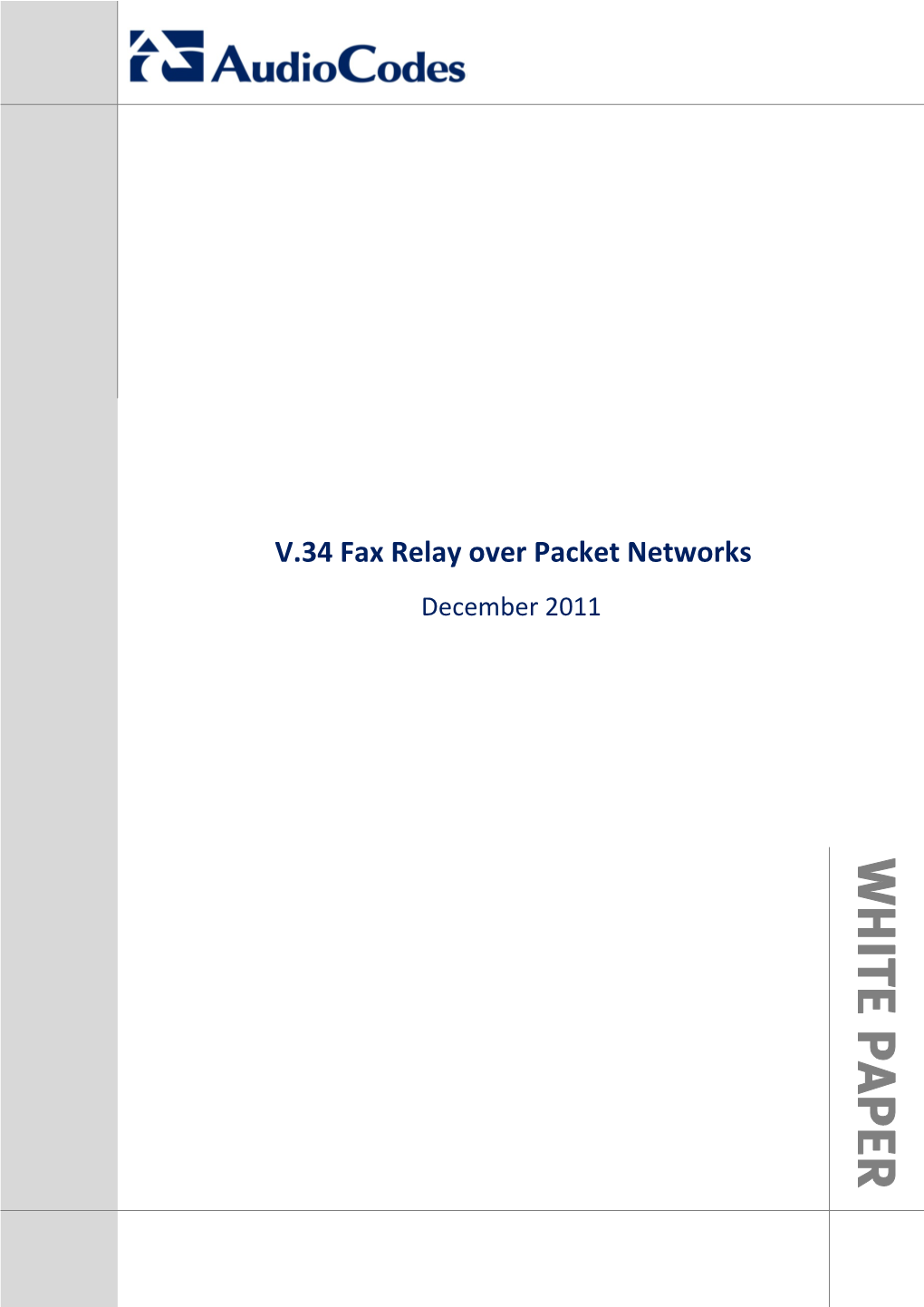 V.34 Fax Relay White Paper