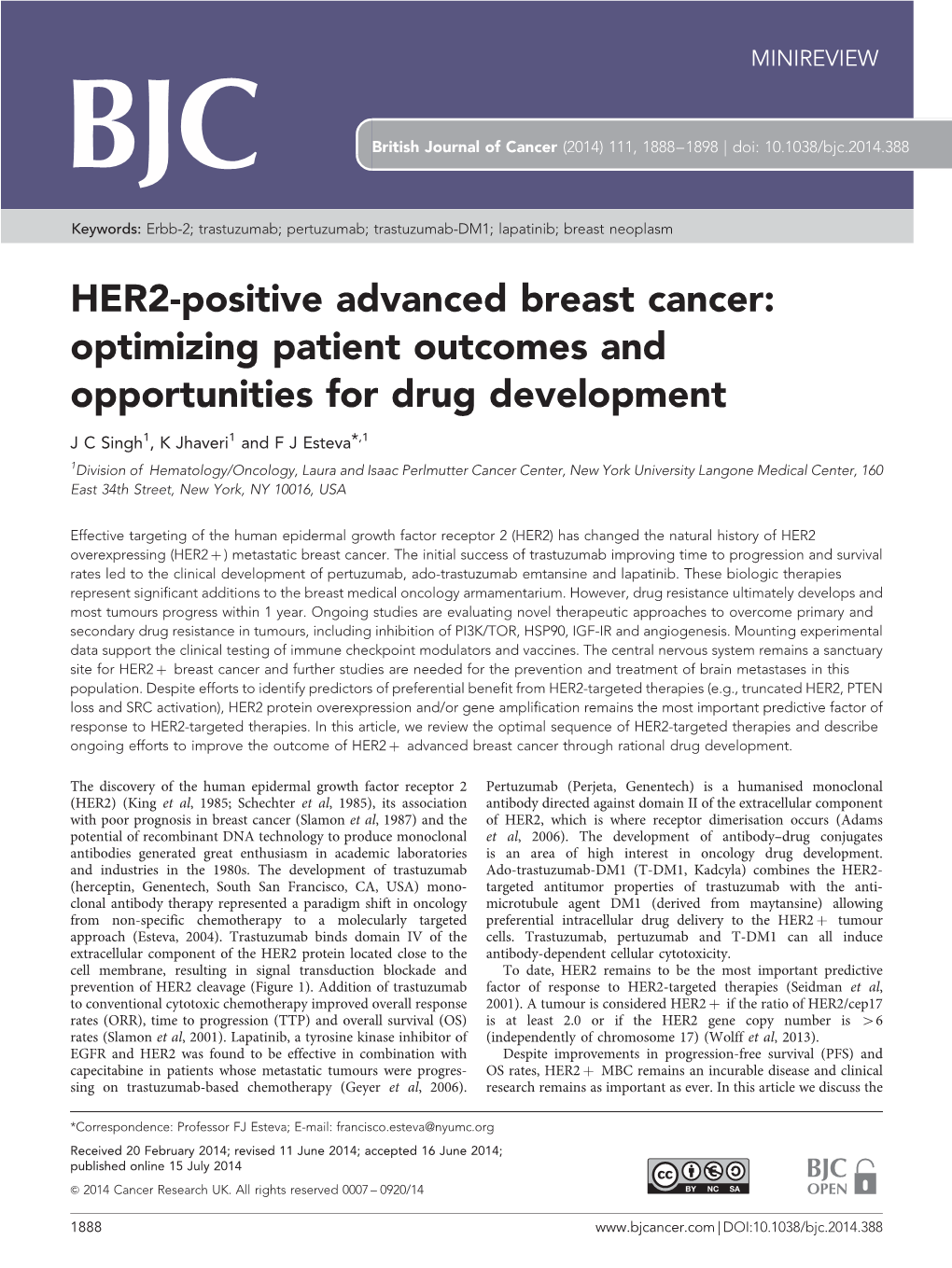 HER2-Positive Advanced Breast Cancer: Optimizing Patient Outcomes and Opportunities for Drug Development