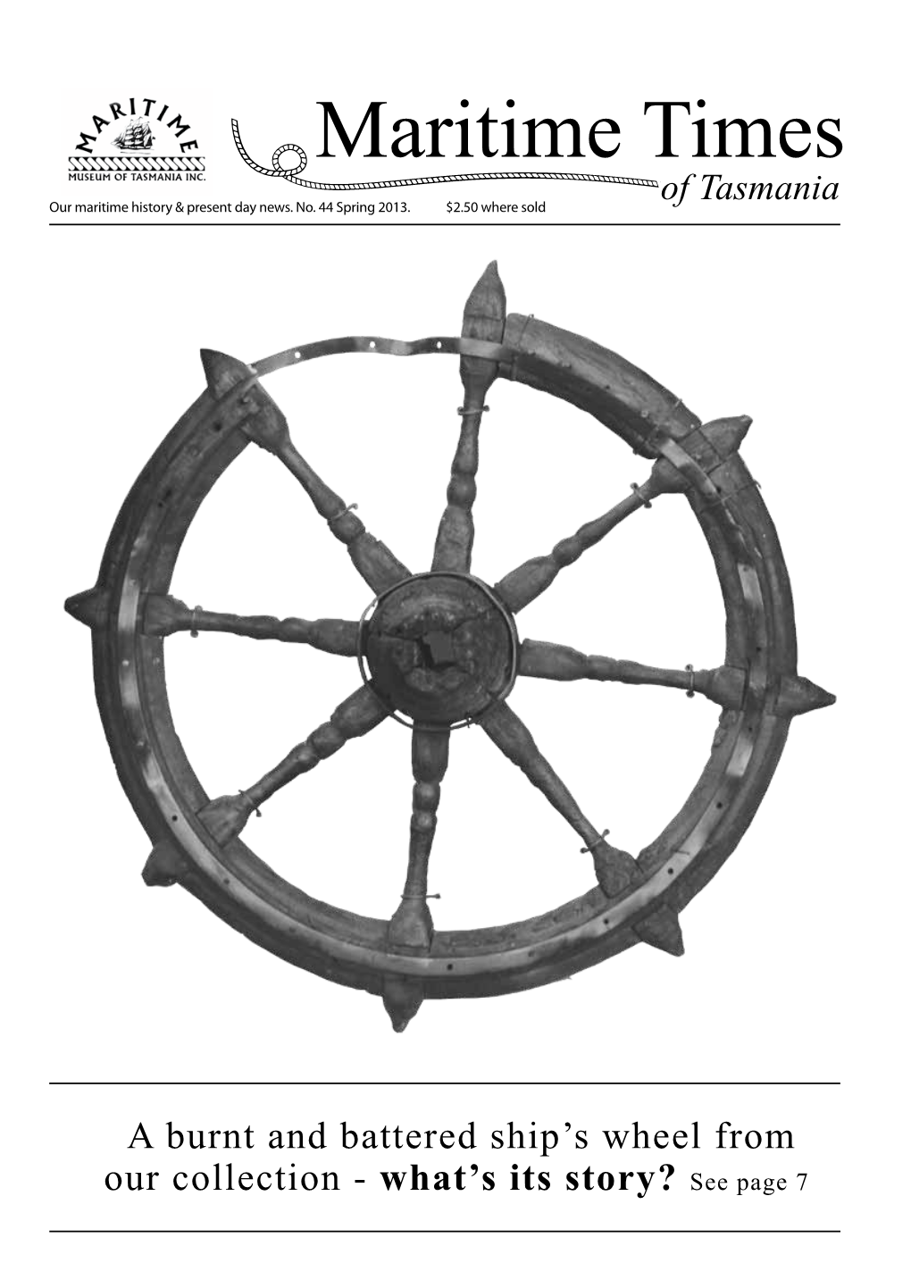 A Burnt and Battered Ship's Wheel from Our Collection