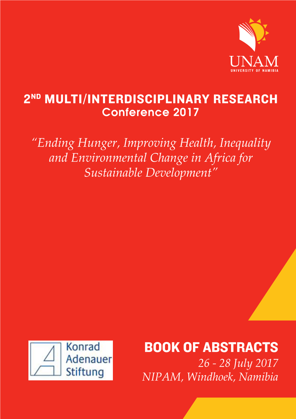 BOOK of ABSTRACTS 26 - 28 July 2017 NIPAM, Windhoek, Namibia