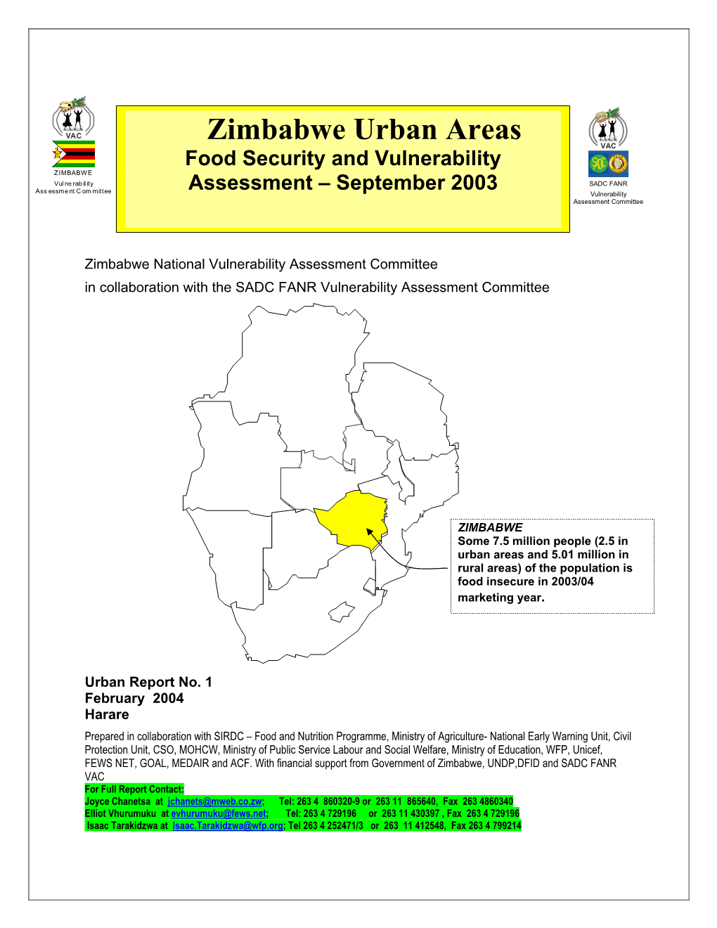 Zimbabwe Urban Areas VAC