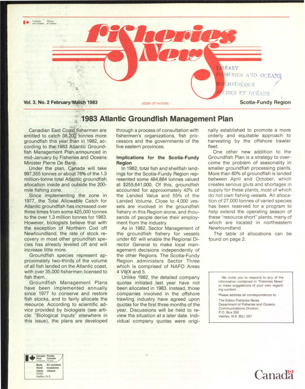 Fisheries News February March 1983