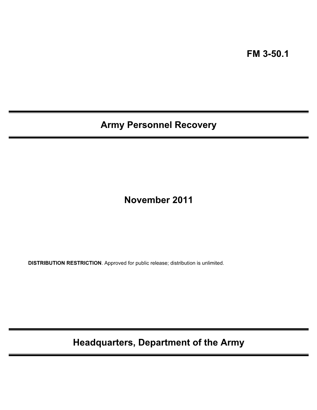 FM 3-50.1 Army Personnel Recovery November 2011