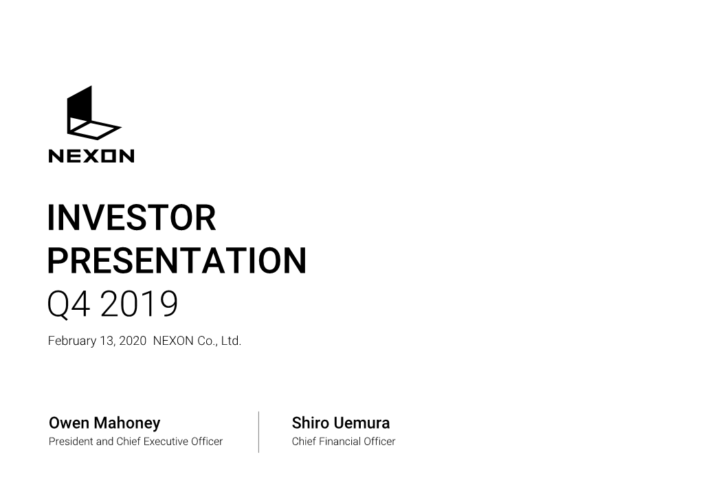 Q4 2019 Investor Presentation