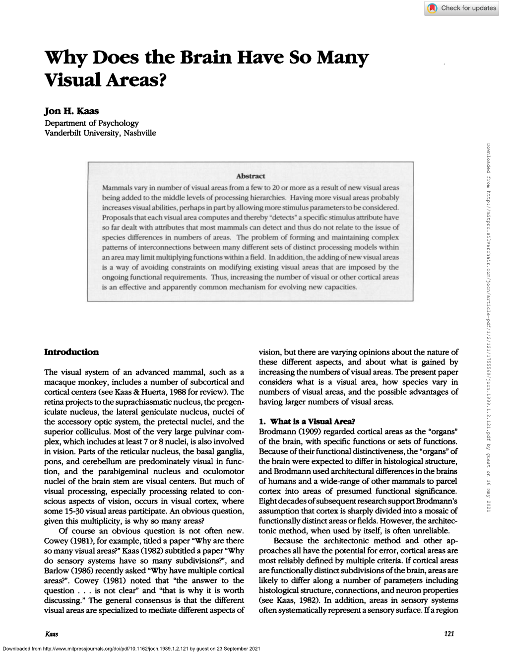 My Does the Brain Have S O Many Visual Areas?