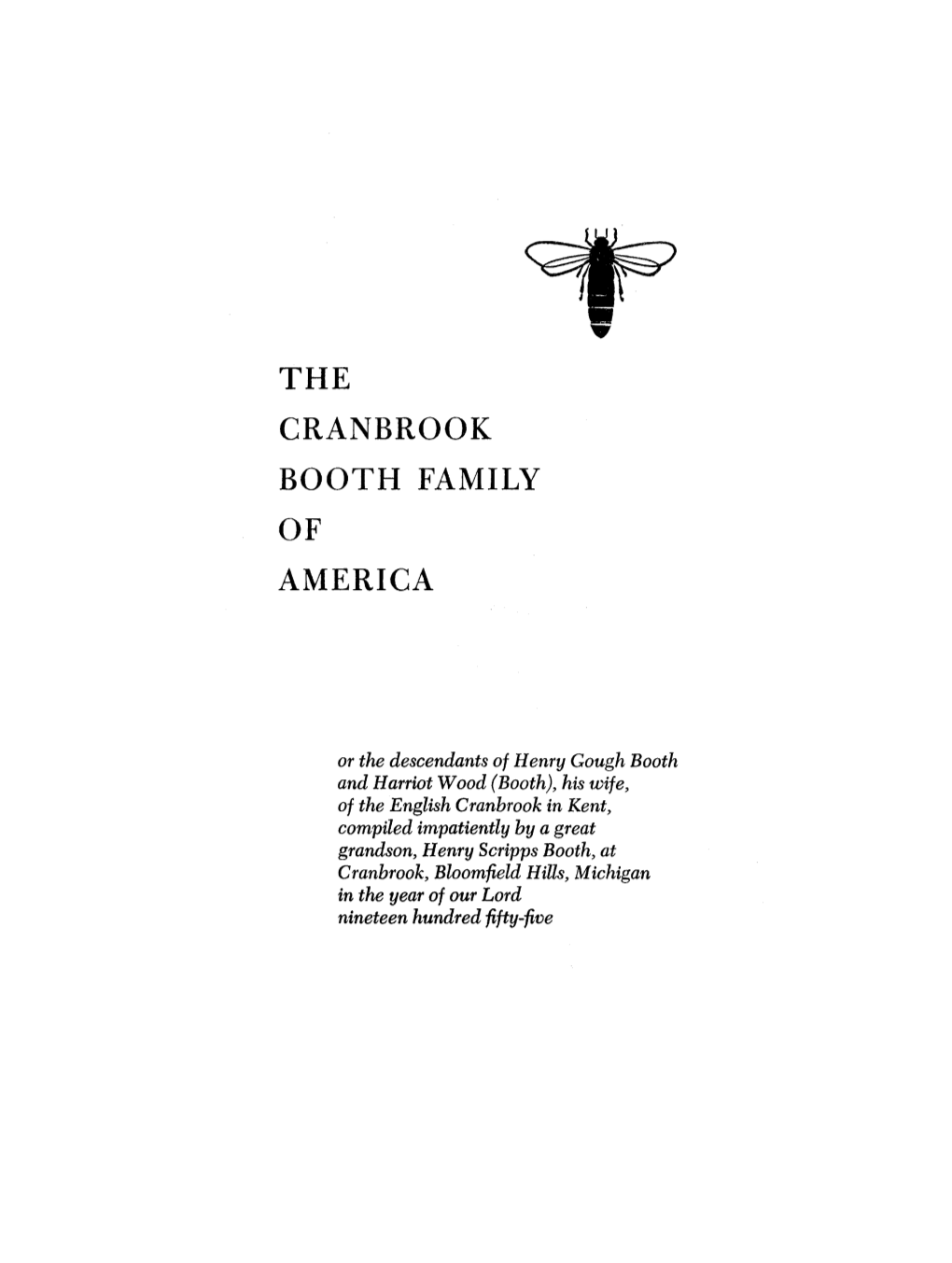 The Cranbrook Booth Family of America