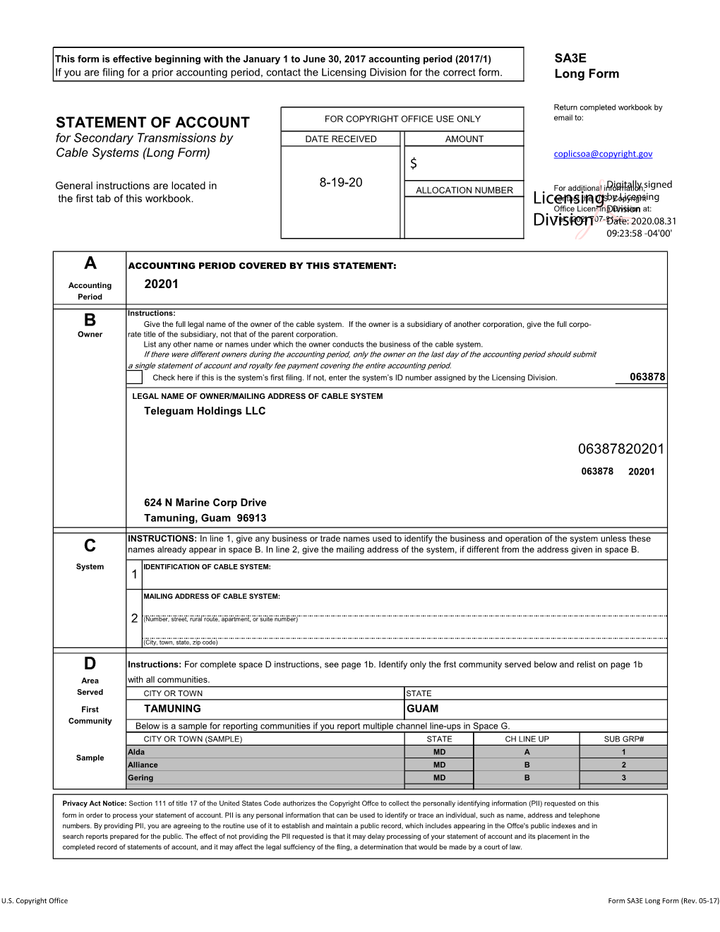 A D C B Licensing Division