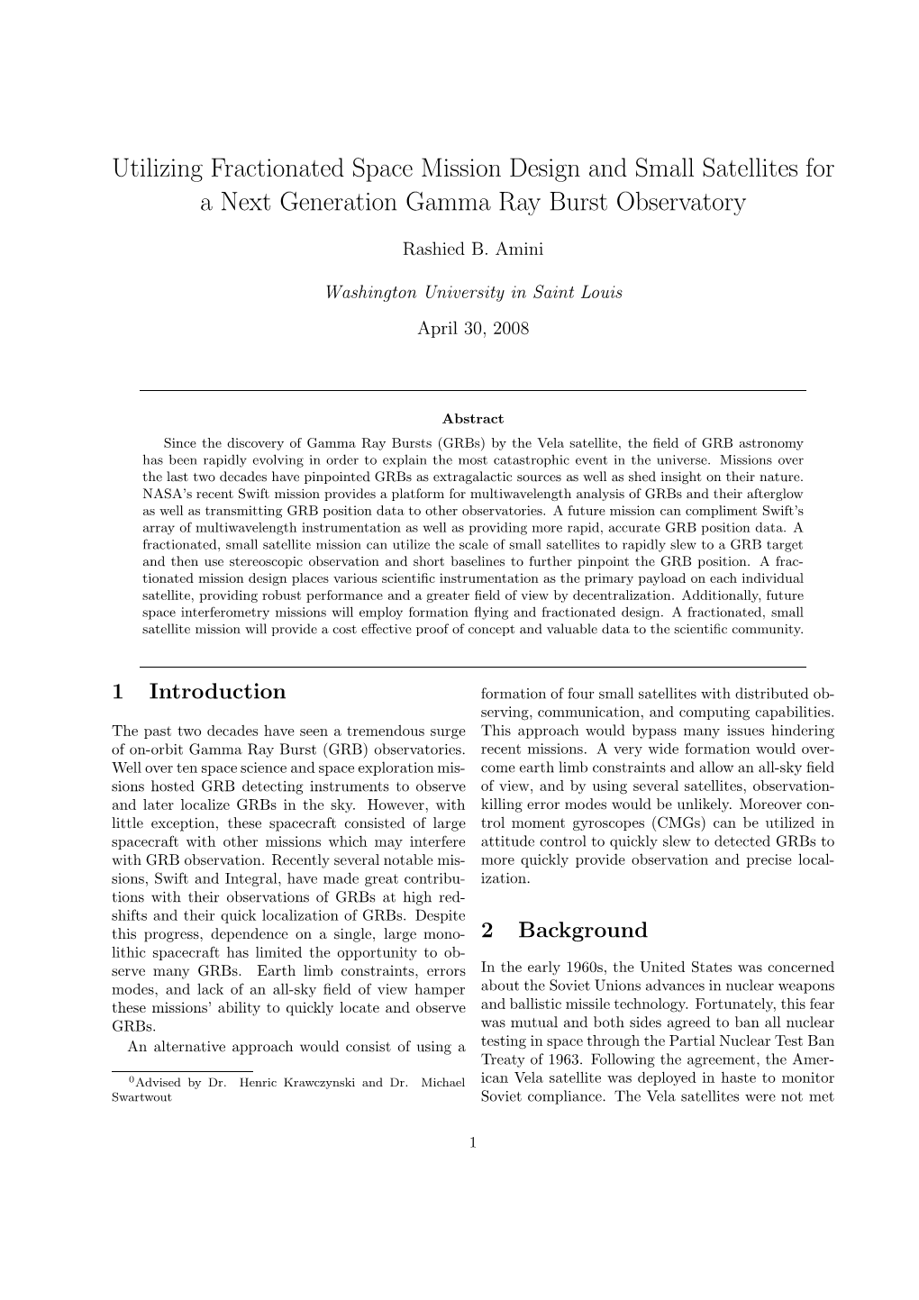 Utilizing Fractionated Space Mission Design and Small Satellites for a Next Generation Gamma Ray Burst Observatory