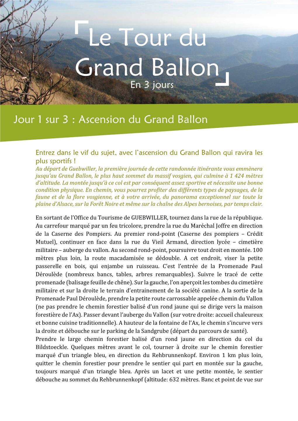 Le Tour Du Grand Ballon
