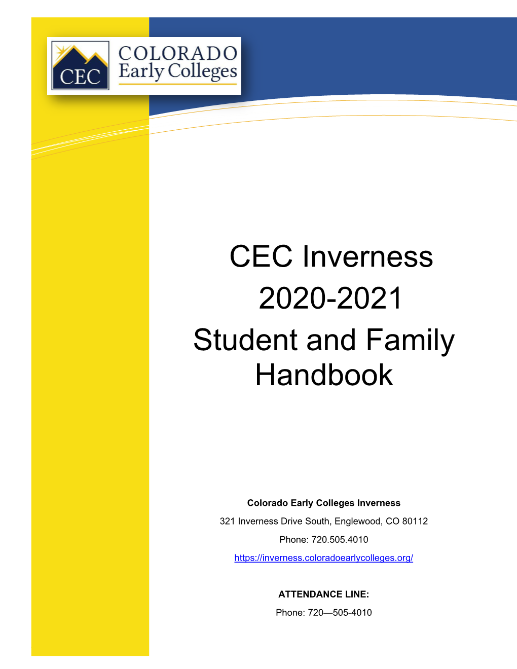 CEC Inverness 2020-2021 Student and Family Handbook