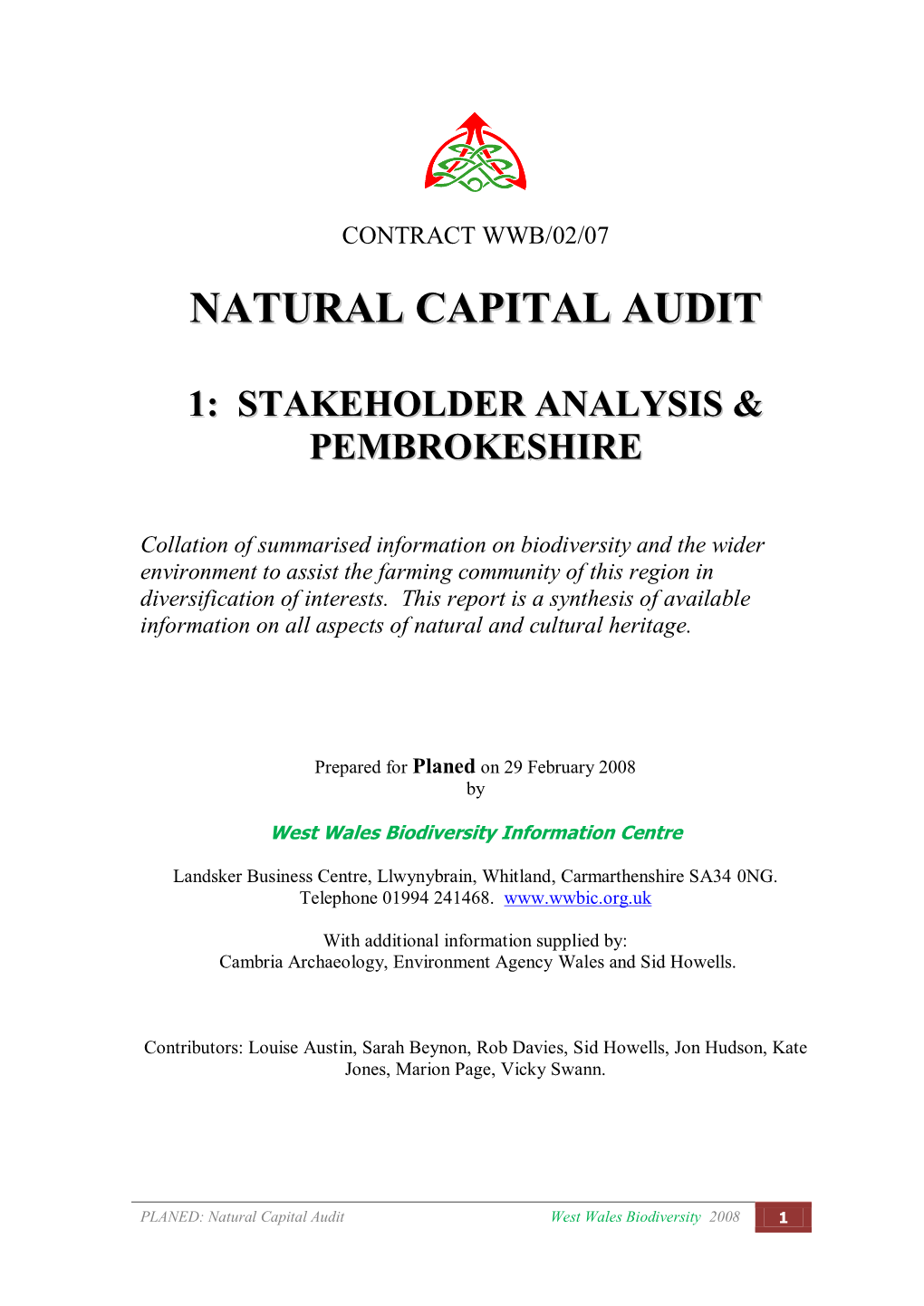 PLANED Natural Capital Audit