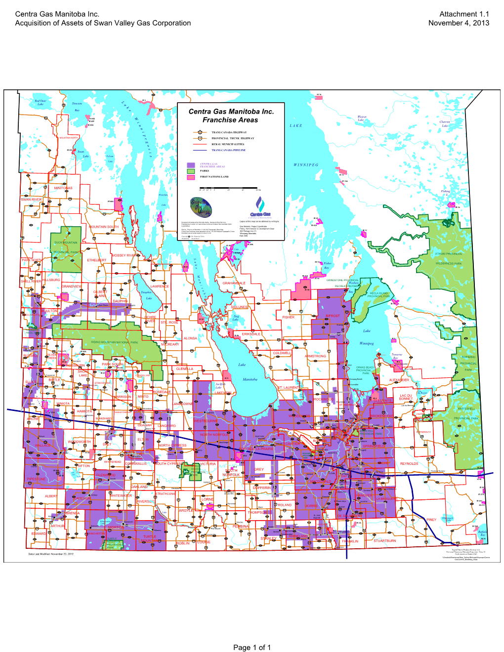 Centra Gas Manitoba Inc. Acquisition of Assets of Swan Valley Gas