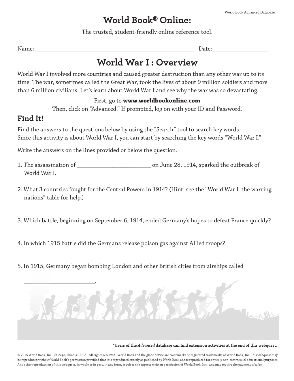 World War 1? (Hint: for This Question See the “Spanish Flu” Article.)