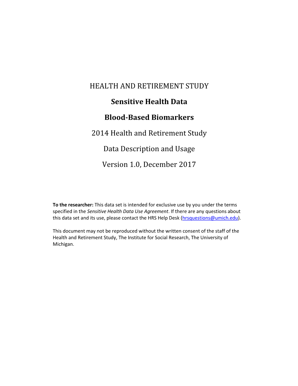 Health and Retirement Study