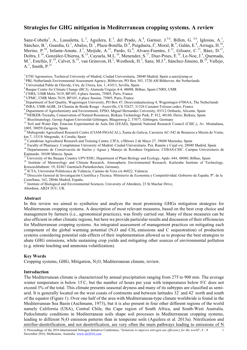 Strategies for GHG Mitigation in Mediterranean Cropping Systems. a Review