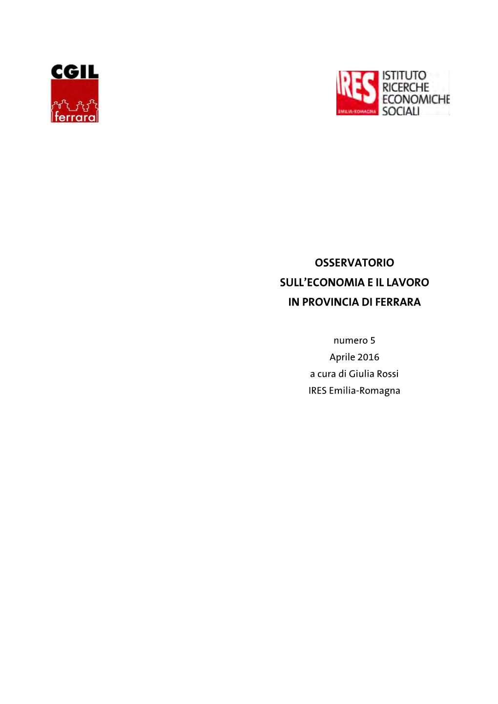 Osservatorio Sull'economia E Il Lavoro in Provincia Di