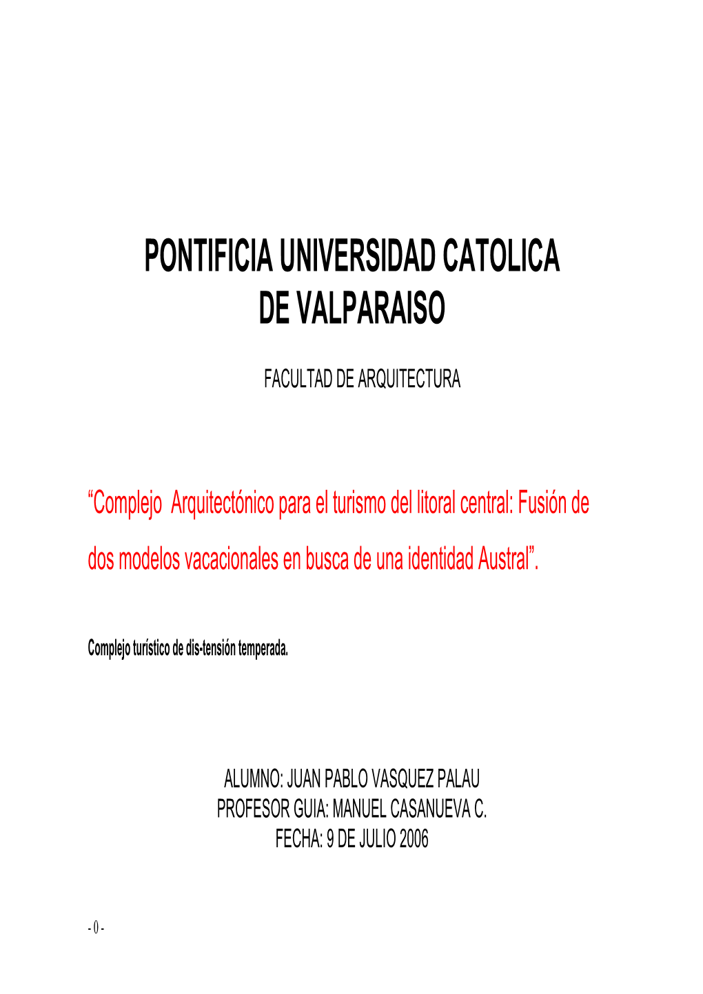 Pontificia Universidad Catolica De Valparaiso