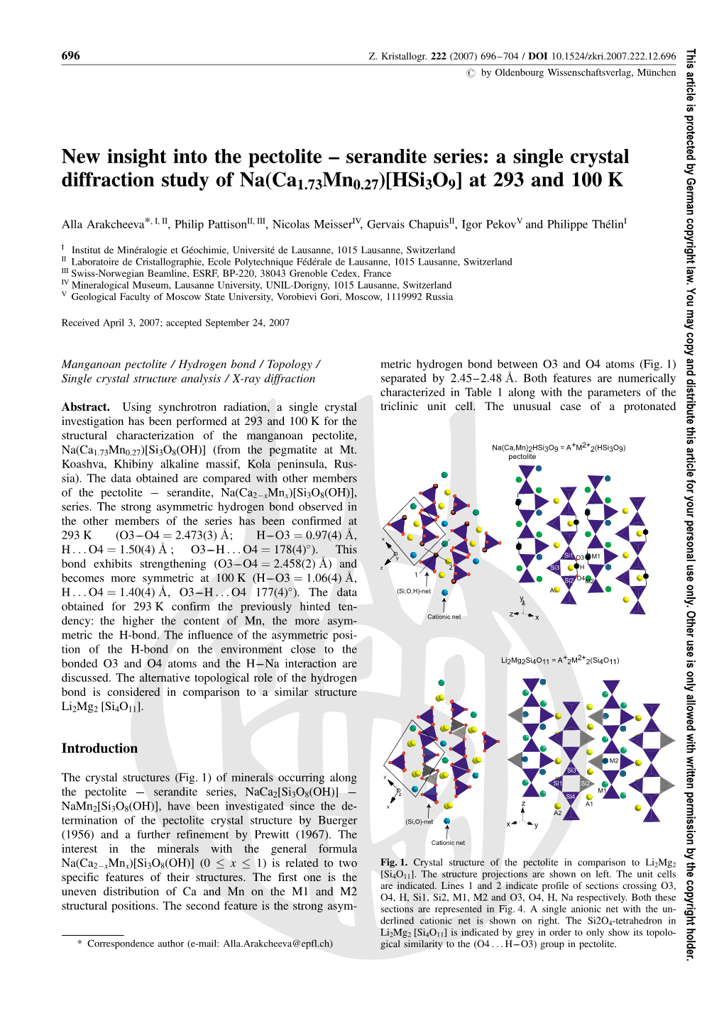 New Insight Into the Pectolite – Serandite Series