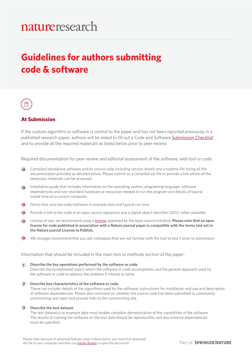 Guidelines for Authors Submitting Code & Software