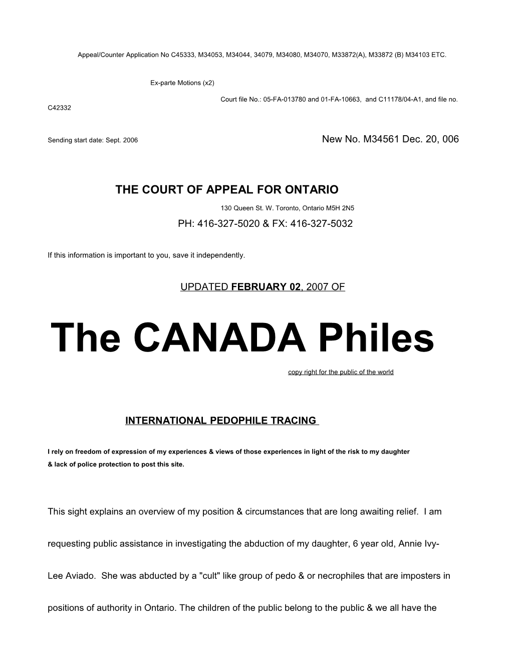 The CANADA Philes