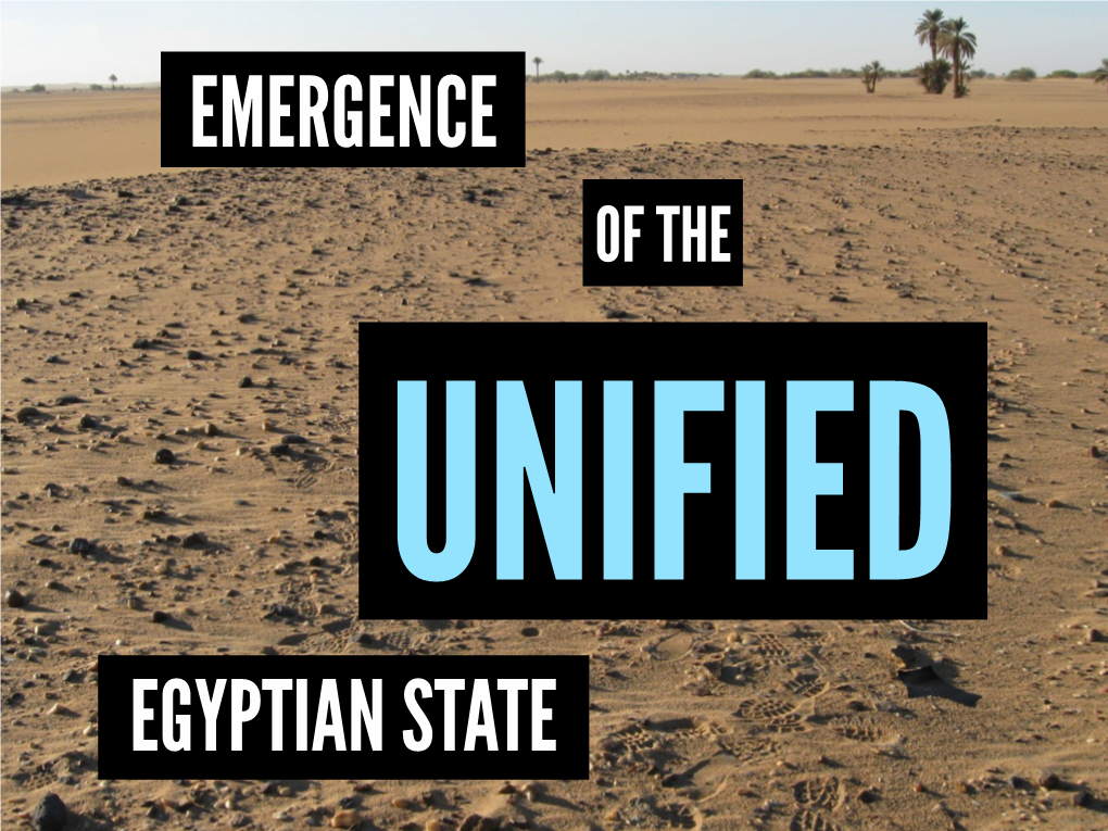 The Unification of the Ancient Egyptian State