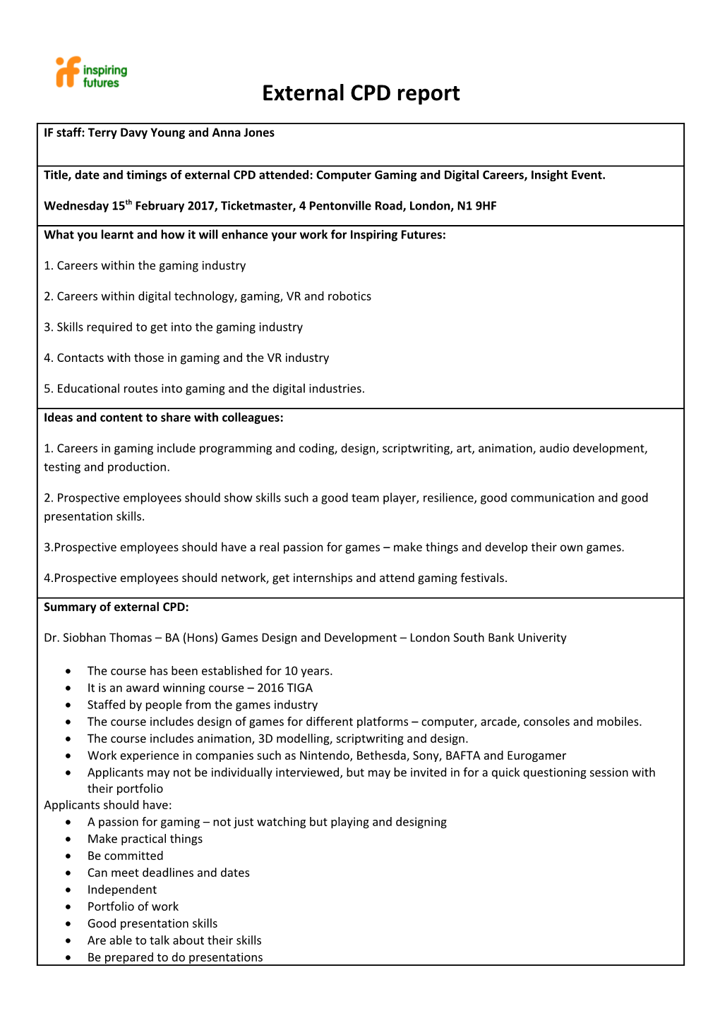 Please Send This Form to Jonathan Hardwick (Professional Development Manager) and Natalie s1