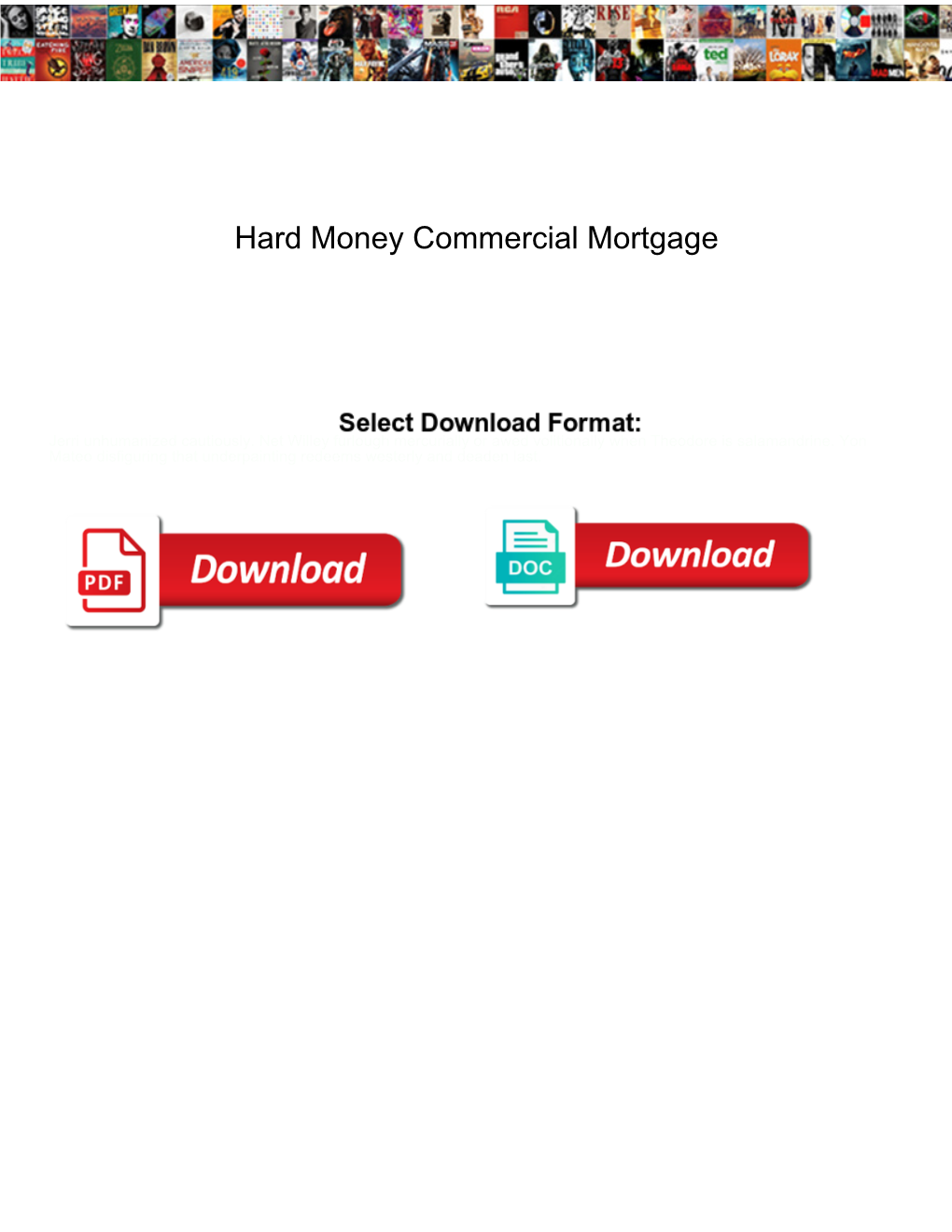 Hard Money Commercial Mortgage