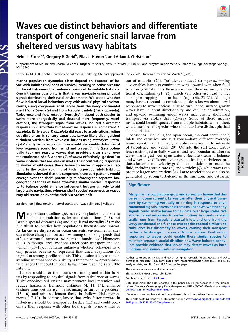 Waves Cue Distinct Behaviors and Differentiate Transport of Congeneric