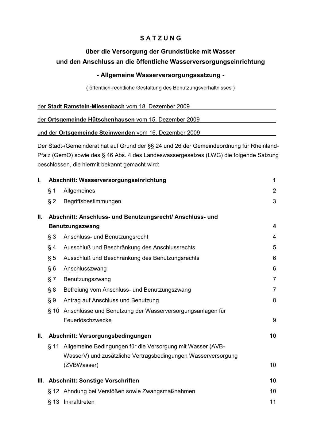 Wv-Rumpfsatzung 2010