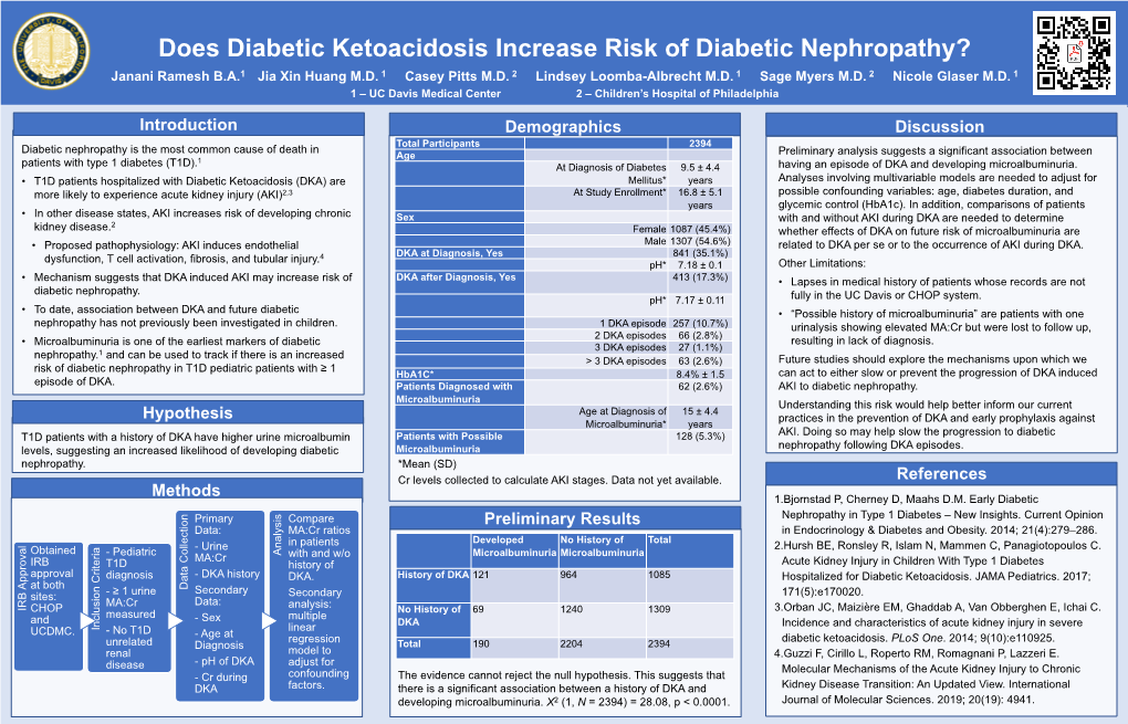 Janani Ramesh, Does Diabetic Ketoacidosis