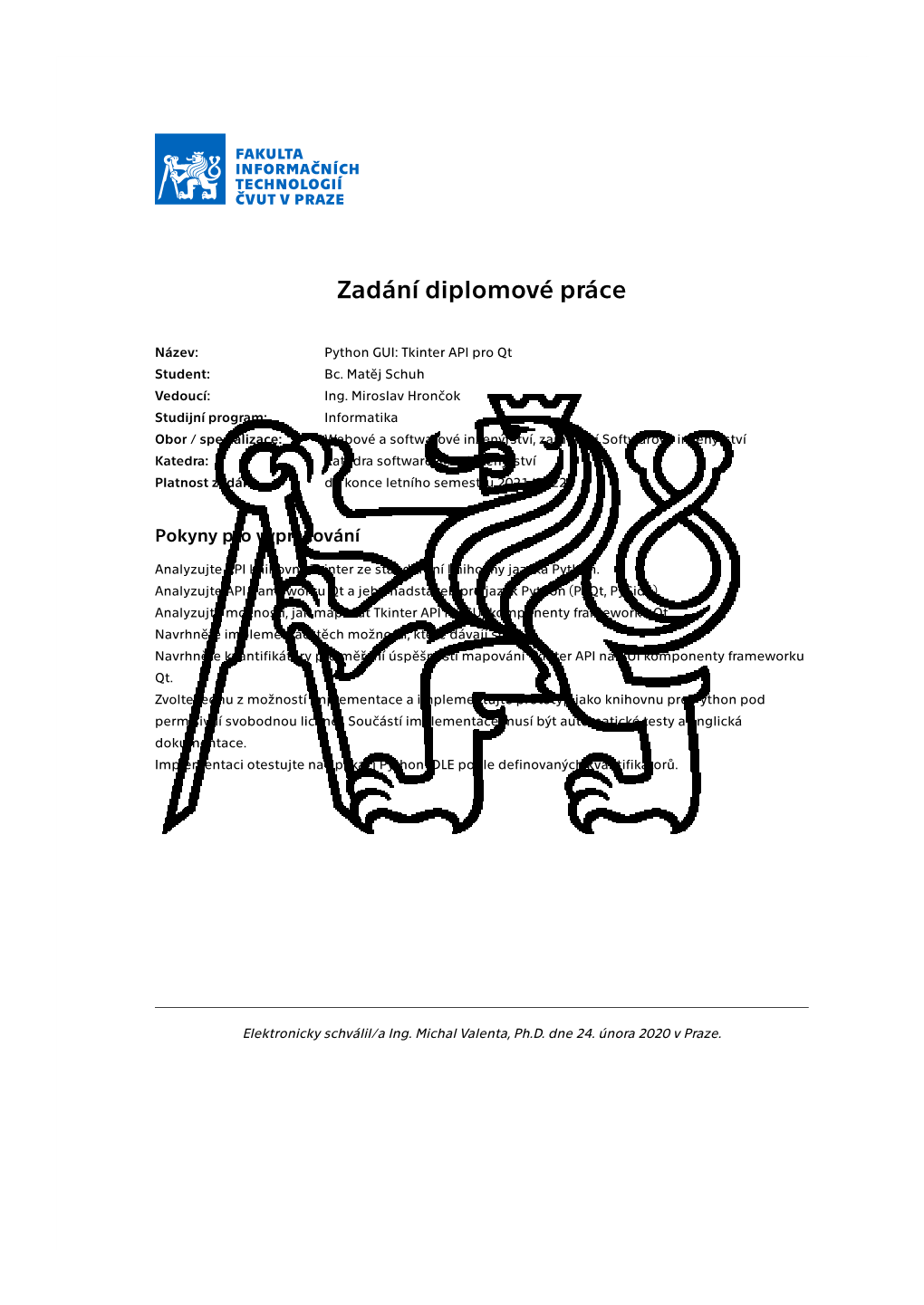 Zadání Diplomové Práce