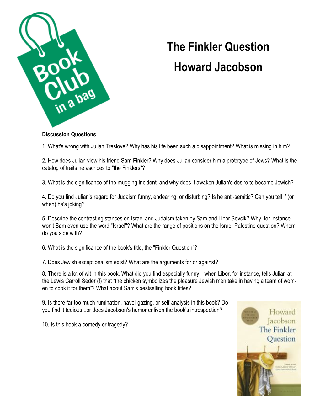 The Finkler Question Howard Jacobson