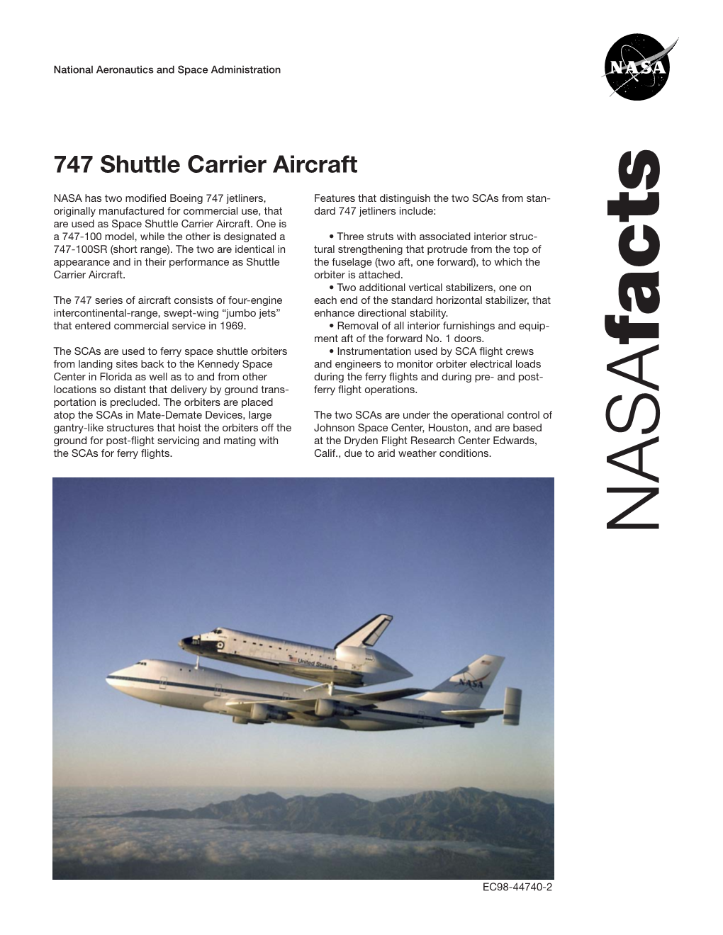 747 Shuttle Carrier Aircraft