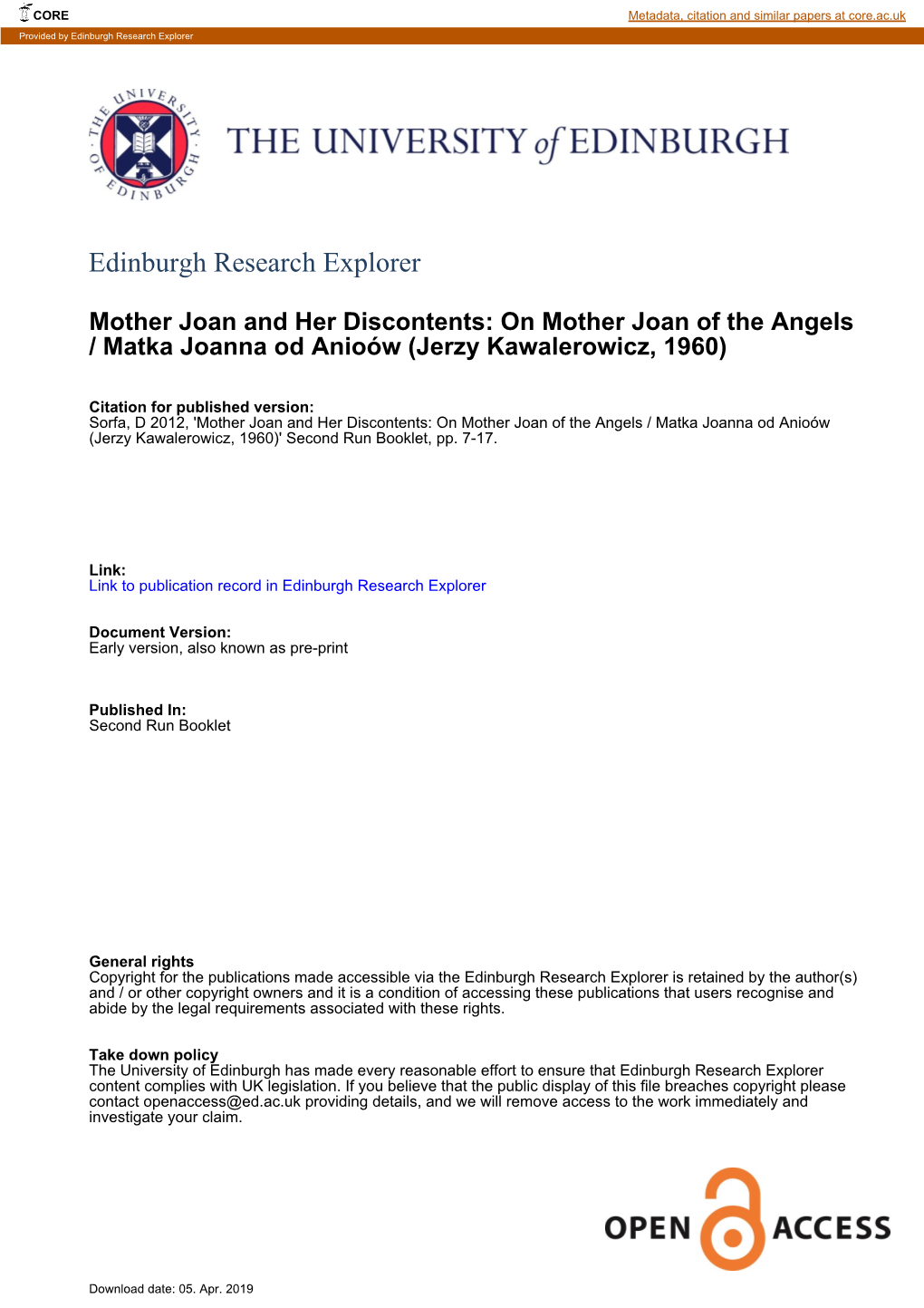 Edinburgh Research Explorer