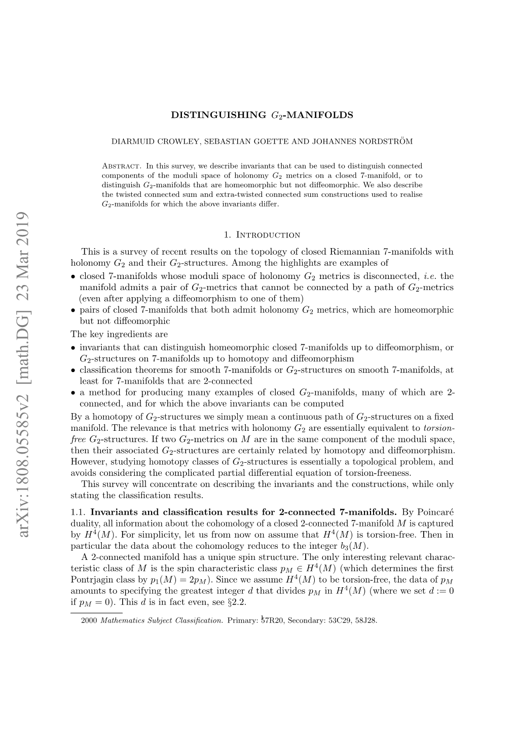 Distinguishing G2-Manifolds