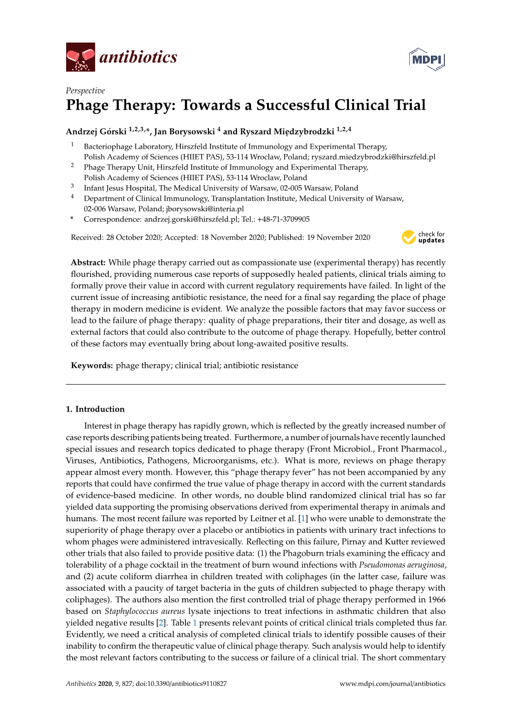 Phage Therapy: Towards a Successful Clinical Trial