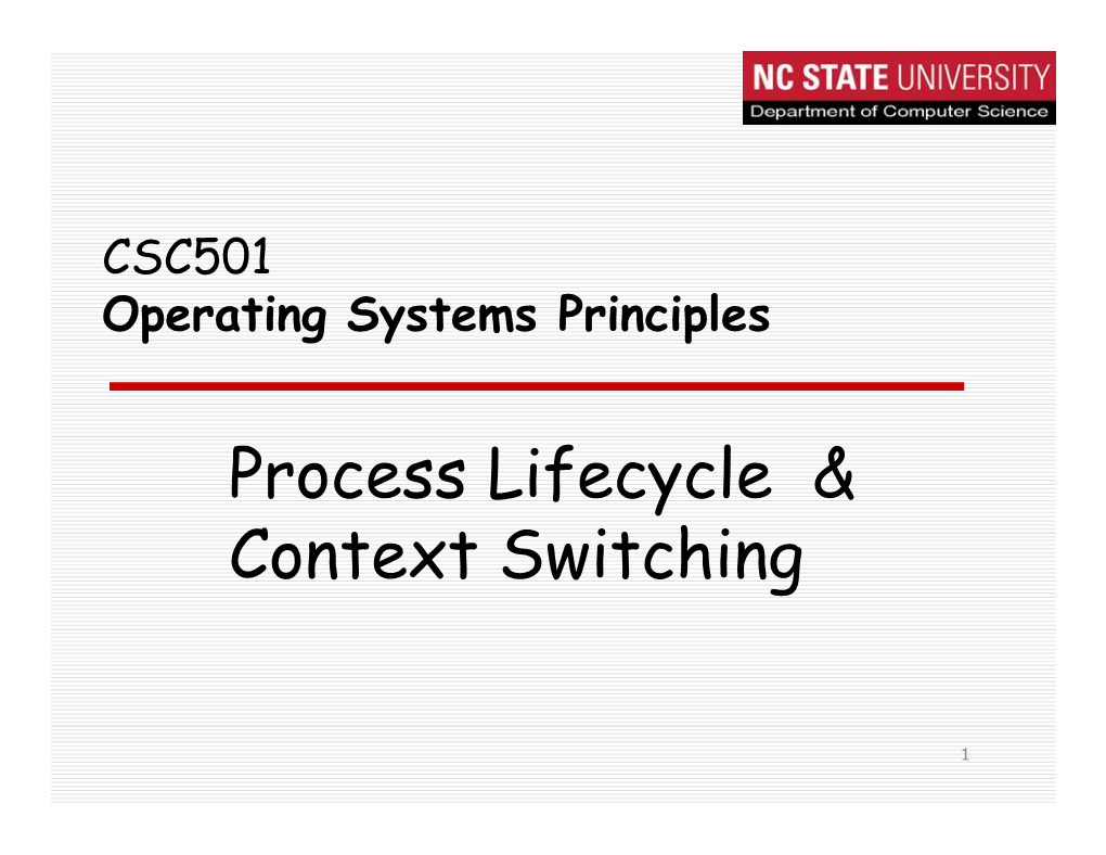 Process Lifecycle & Context Switching