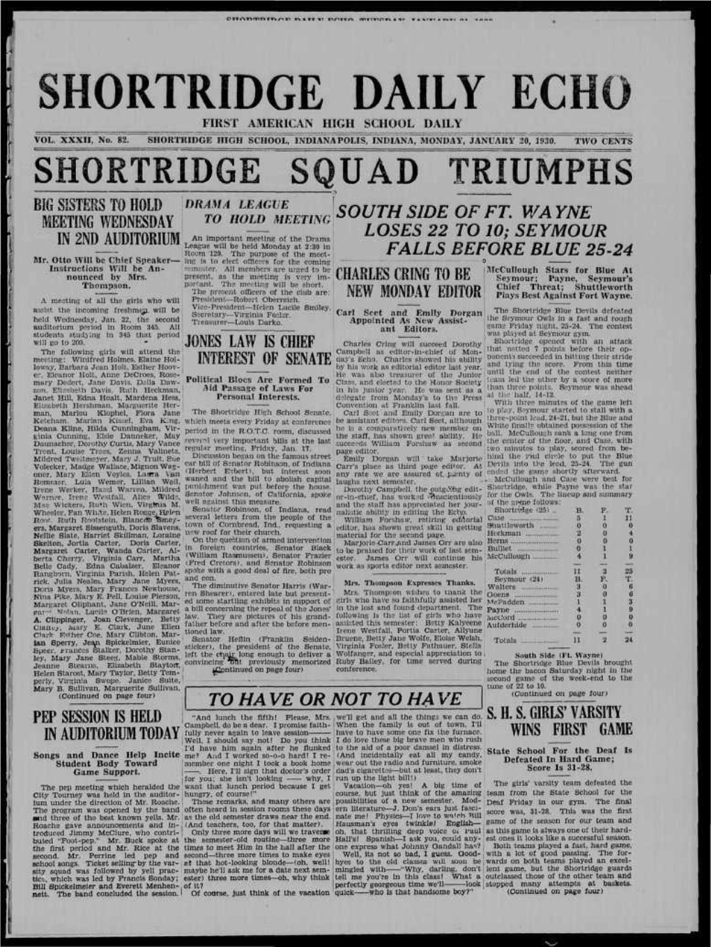 Hortridge Daily Ech First American High School Daily Vol