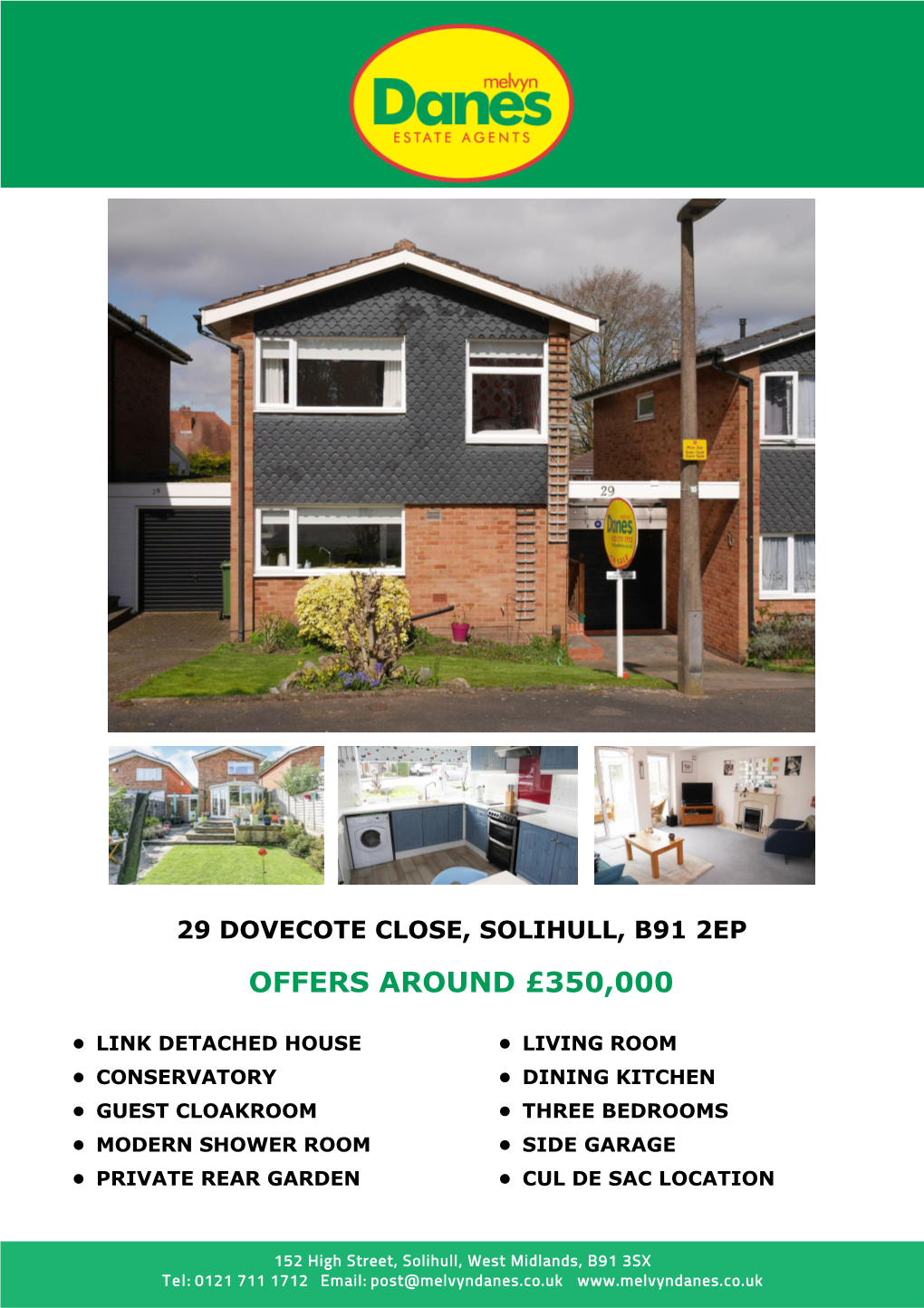 29 Dovecote Close, Solihull, B91 2Ep Offers Around £350000