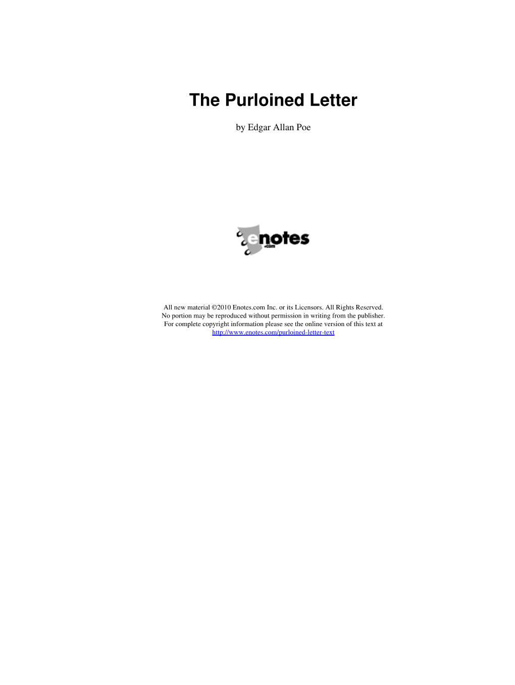 The Purloined Letter